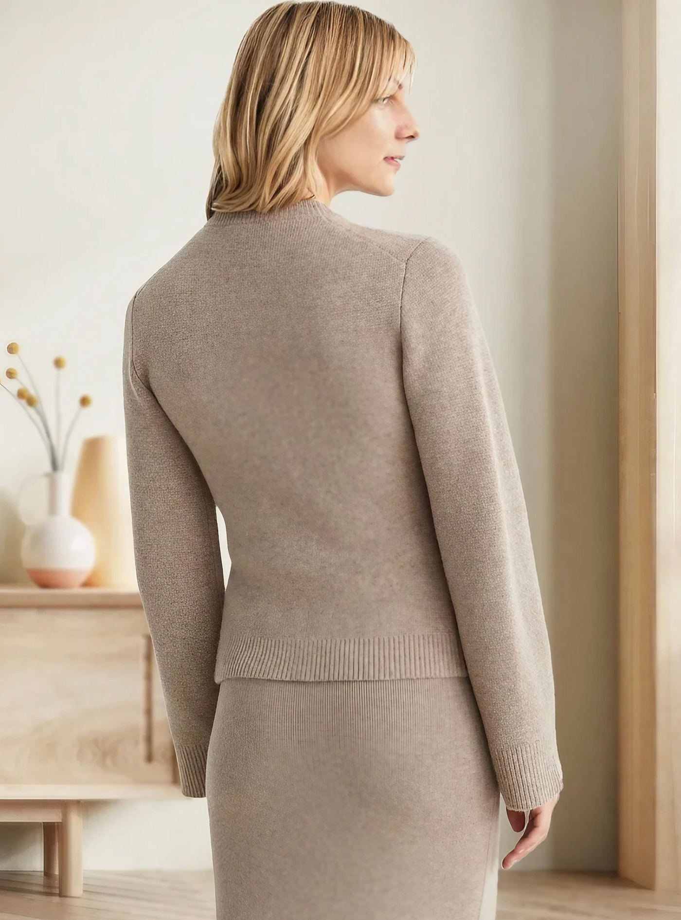 Alice Soft Button Cardigan with Buttons and Pattern