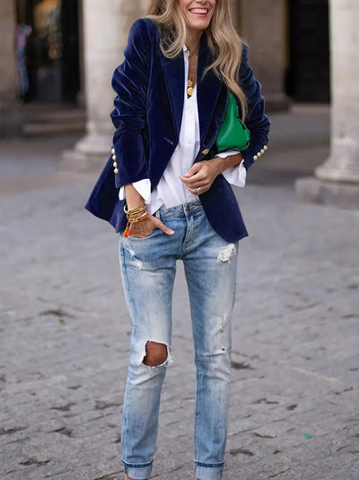 Bella | Soft and Elegant Velvet Blazer for Women
