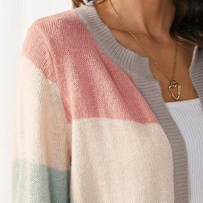 Aurora | Soft Cardigan with Colorful Stripes