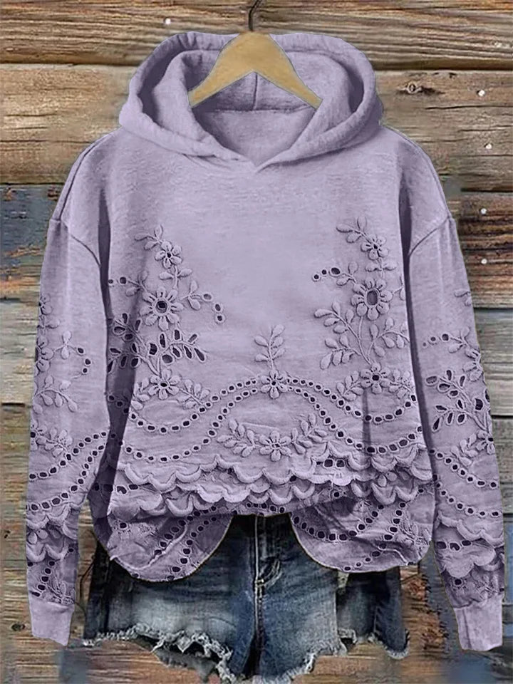 Clara | Comfortable Hoodie with Delicate Floral Embroidery