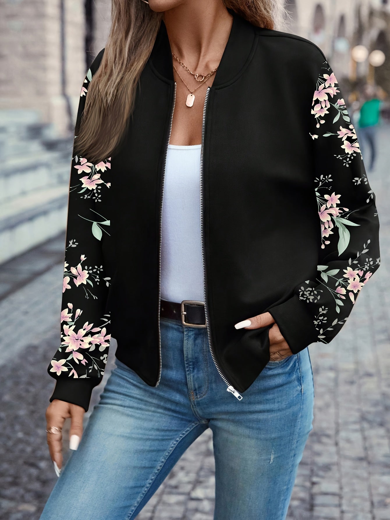 ISADORA | Floral Bomber Jacket in Trendy Design
