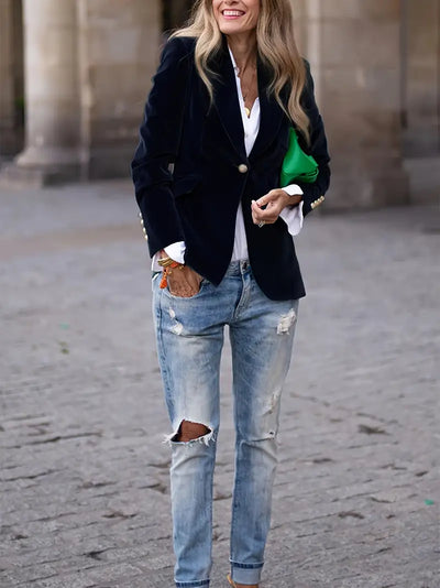 Bella | Soft and Elegant Velvet Blazer for Women