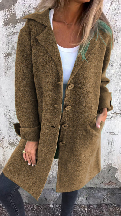 Ivanka | Long Coat with Cuffs in Casual Look
