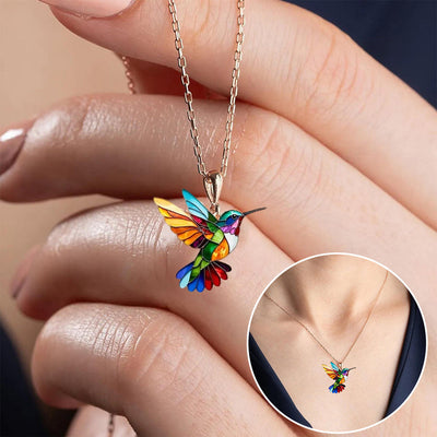 Lina | Minimalist Necklace with Hummingbird Charm