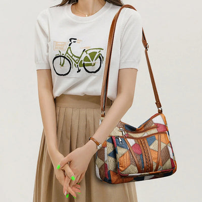 CELINA | Patchwork Bag in Vegan Leather