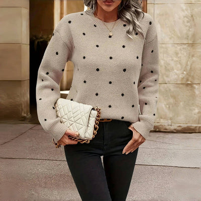 Elena | Stylish Knit Sweater with Modern Dot Pattern