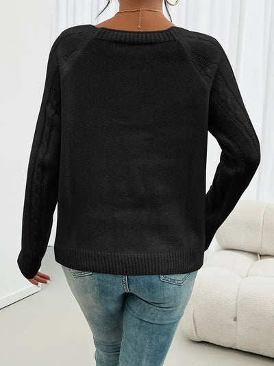 Marlene | Casual Sweater with Button Placket at the Front