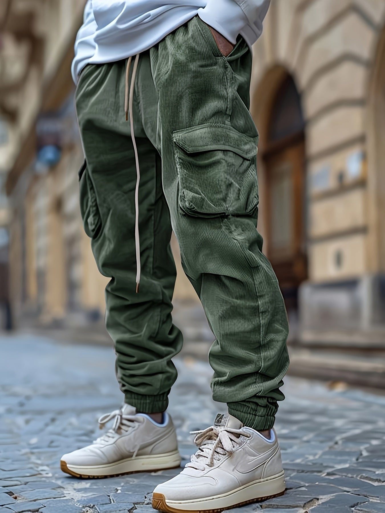 LEONIE | Corduroy Joggers with Practical Drawstring