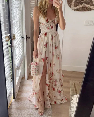 CLARA | Midi Dress with Elegant Floral Pattern