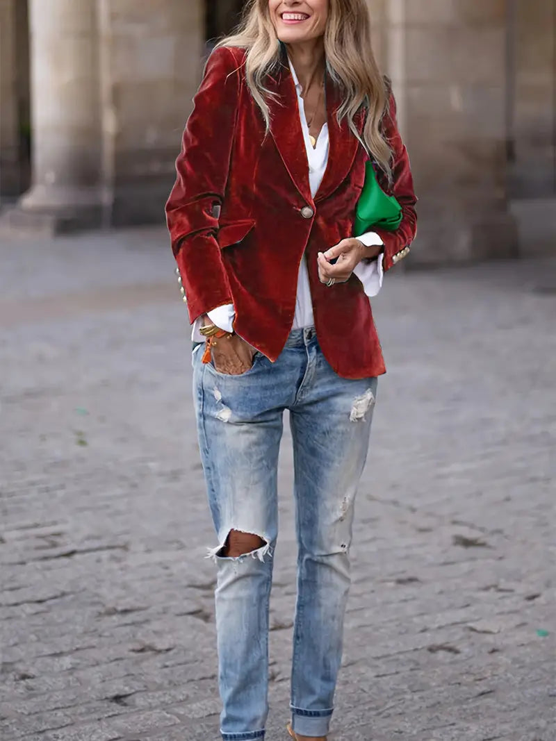 Bella | Soft and Elegant Velvet Blazer for Women