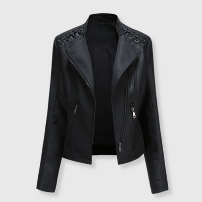 Elena | Stylish Short Biker Leather Jacket for Women