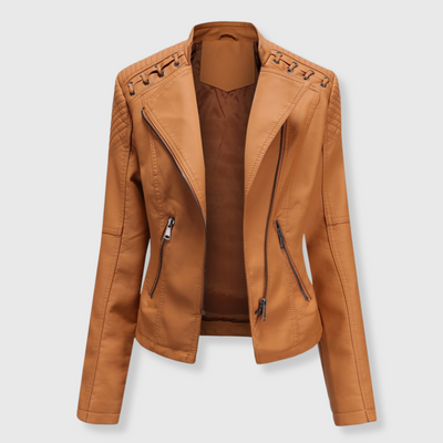Elena | Stylish Short Biker Leather Jacket for Women
