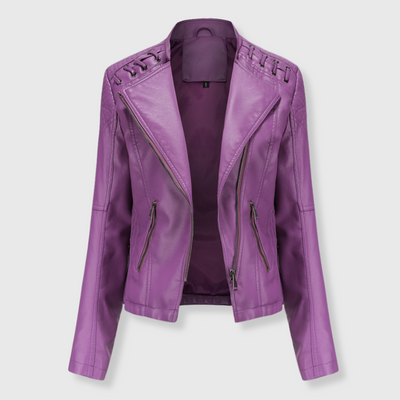 Elena | Stylish Short Biker Leather Jacket for Women