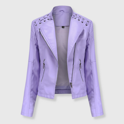 Elena | Stylish Short Biker Leather Jacket for Women
