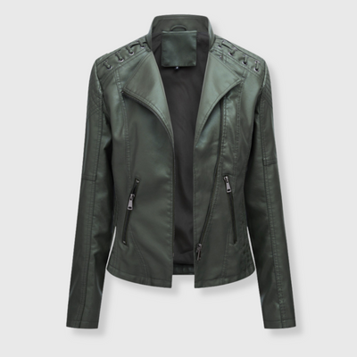 Elena | Stylish Short Biker Leather Jacket for Women