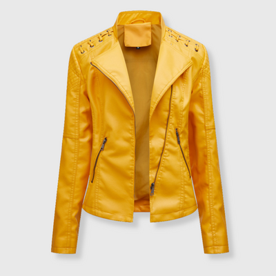 Elena | Stylish Short Biker Leather Jacket for Women
