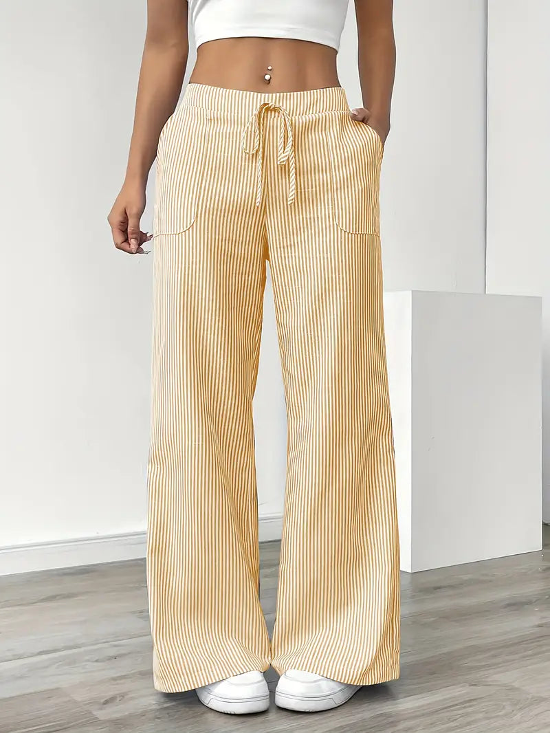 CELESTE | Elegant Striped Pants with Functional Pockets
