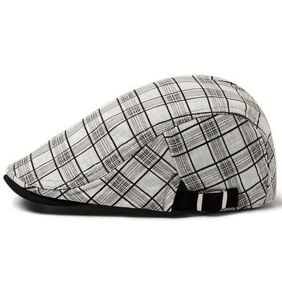 THÉO | Adjustable Vintage Beret with Checkered Pattern