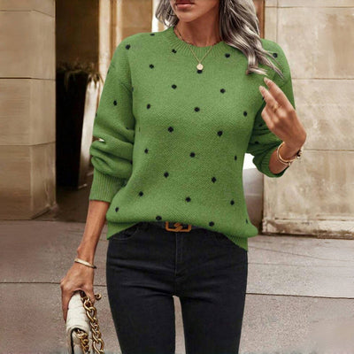 Elena | Stylish Knit Sweater with Modern Dot Pattern