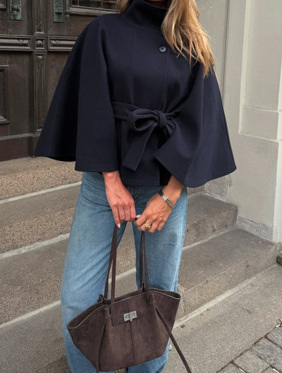 Clara | Elegant Women’s Jacket with High Neck & Belt