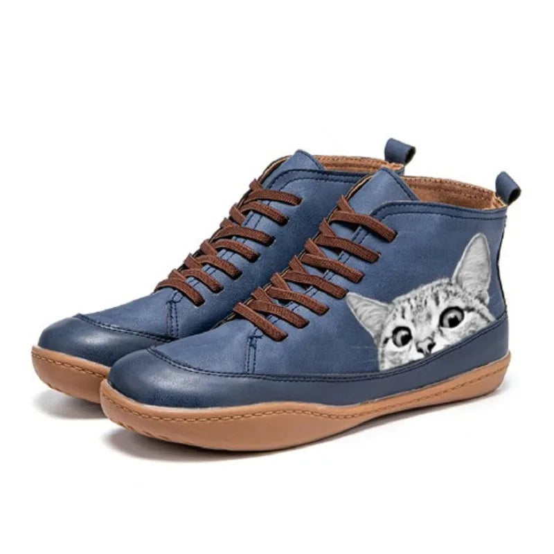 Elowen | Leather Ankle Boots for Cat Lovers