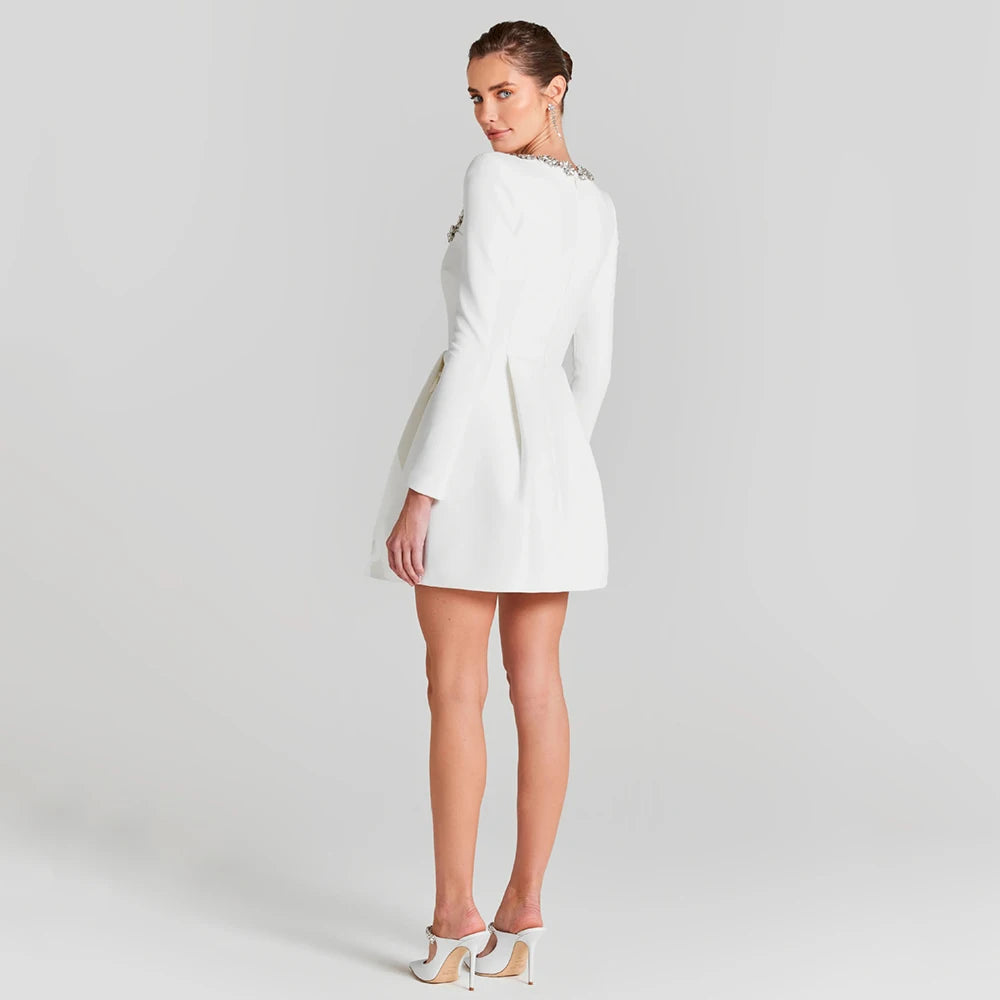 Camila | Velvet Mini Dress with Long Sleeves for Women