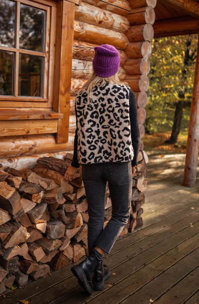 Mia | Chic Leopard Print Knit Vest for Women