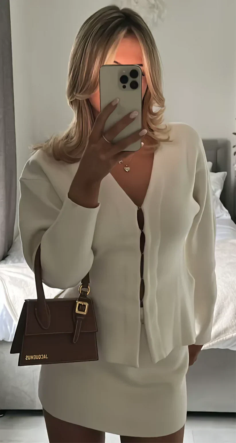 Maya | Trendy Women’s Knit Set with Fine Rib Detail