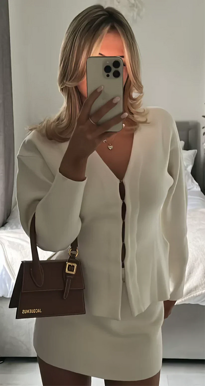 Maya | Trendy Women’s Knit Set with Fine Rib Detail
