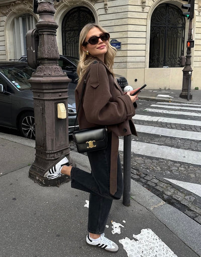Clara | Stylish Cropped Women’s Coat with Waist Belt