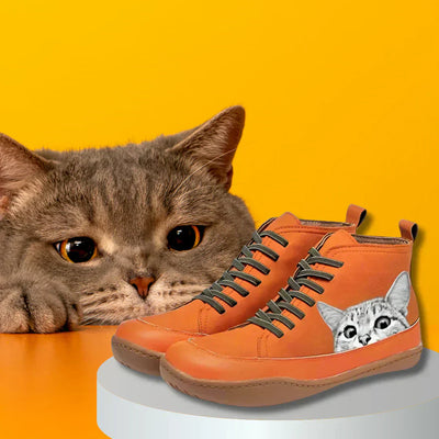 Elowen | Leather Ankle Boots for Cat Lovers