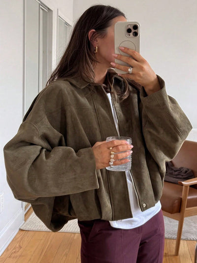 Nora | Stylish Women’s Suede Jacket in Aviator Style