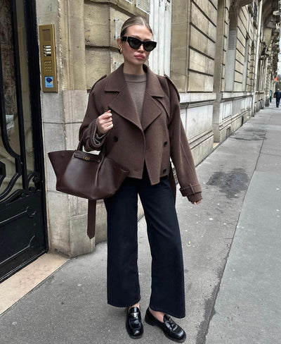 Clara | Stylish Cropped Women’s Coat with Waist Belt