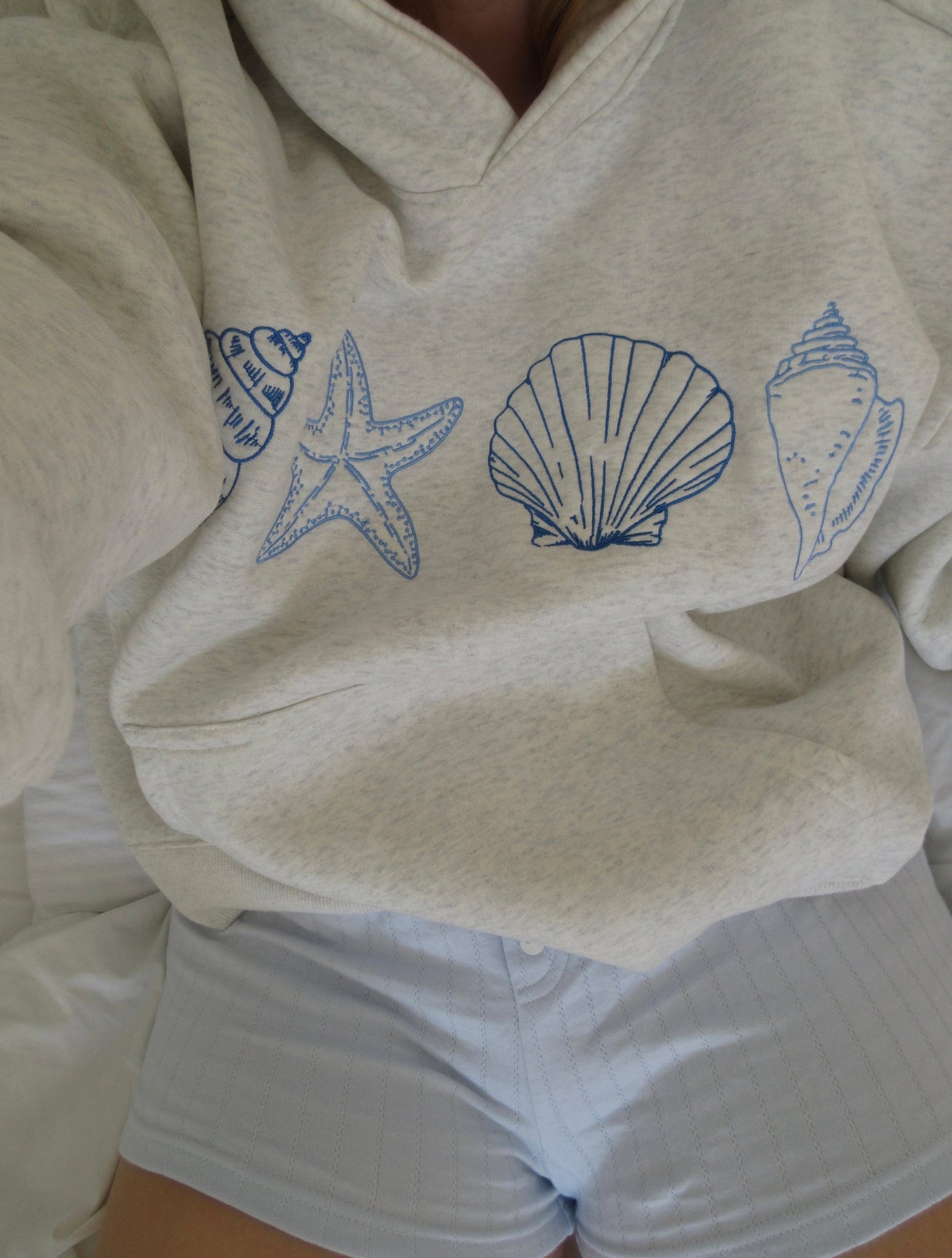 Maya | Oversized Hoodie – Coastal Fog Unisex Style