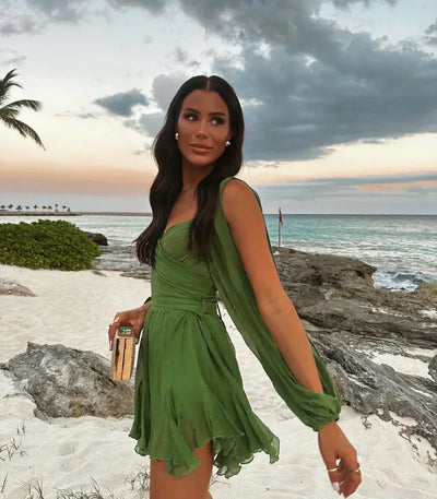 EMILIA | Feminine Mini Dress with Balloon Sleeves
