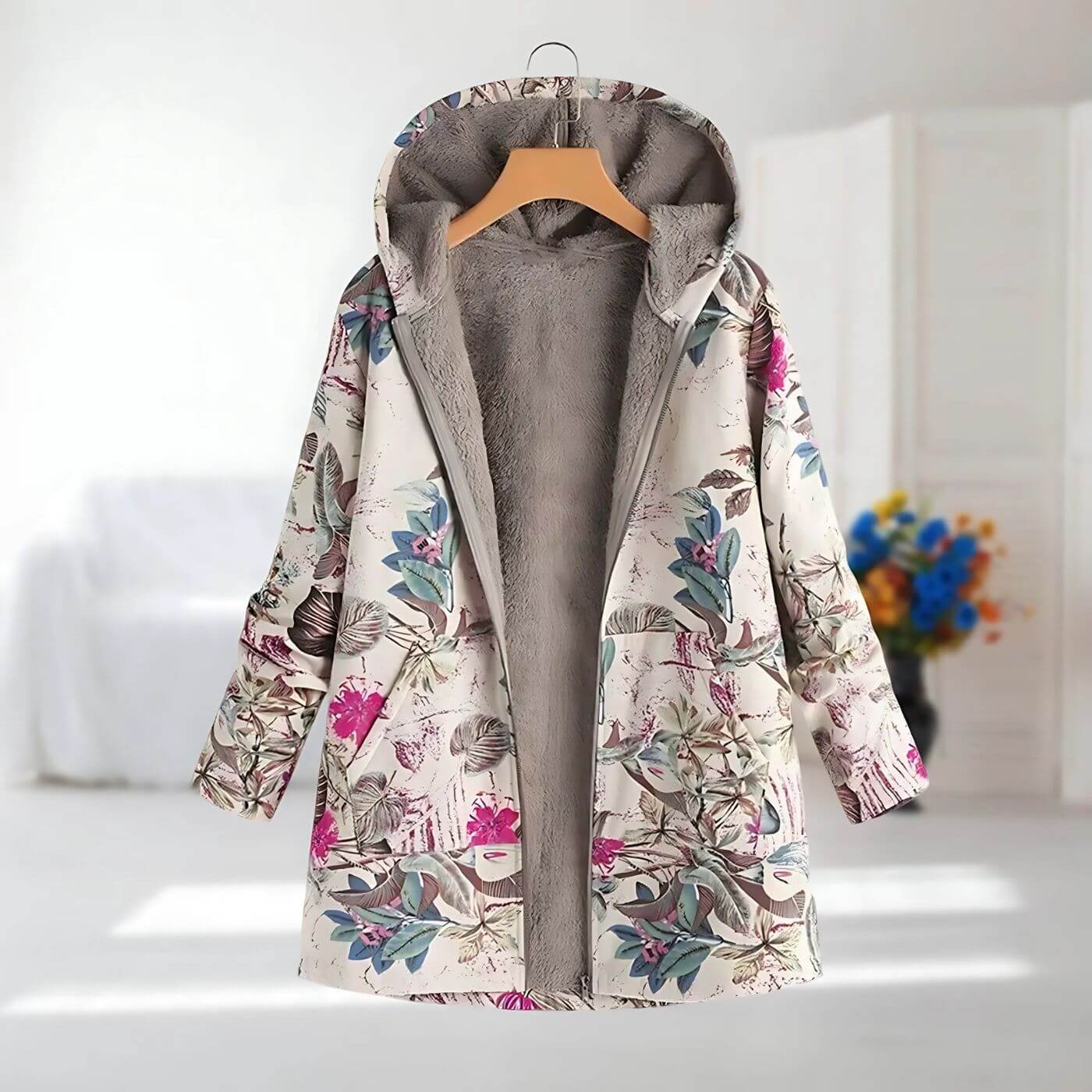Isabelle | Floral Winter Coat with Fleece Lining
