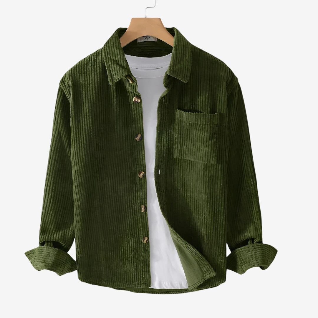 Lukas | Casual Men’s Corduroy Shirt in Brown