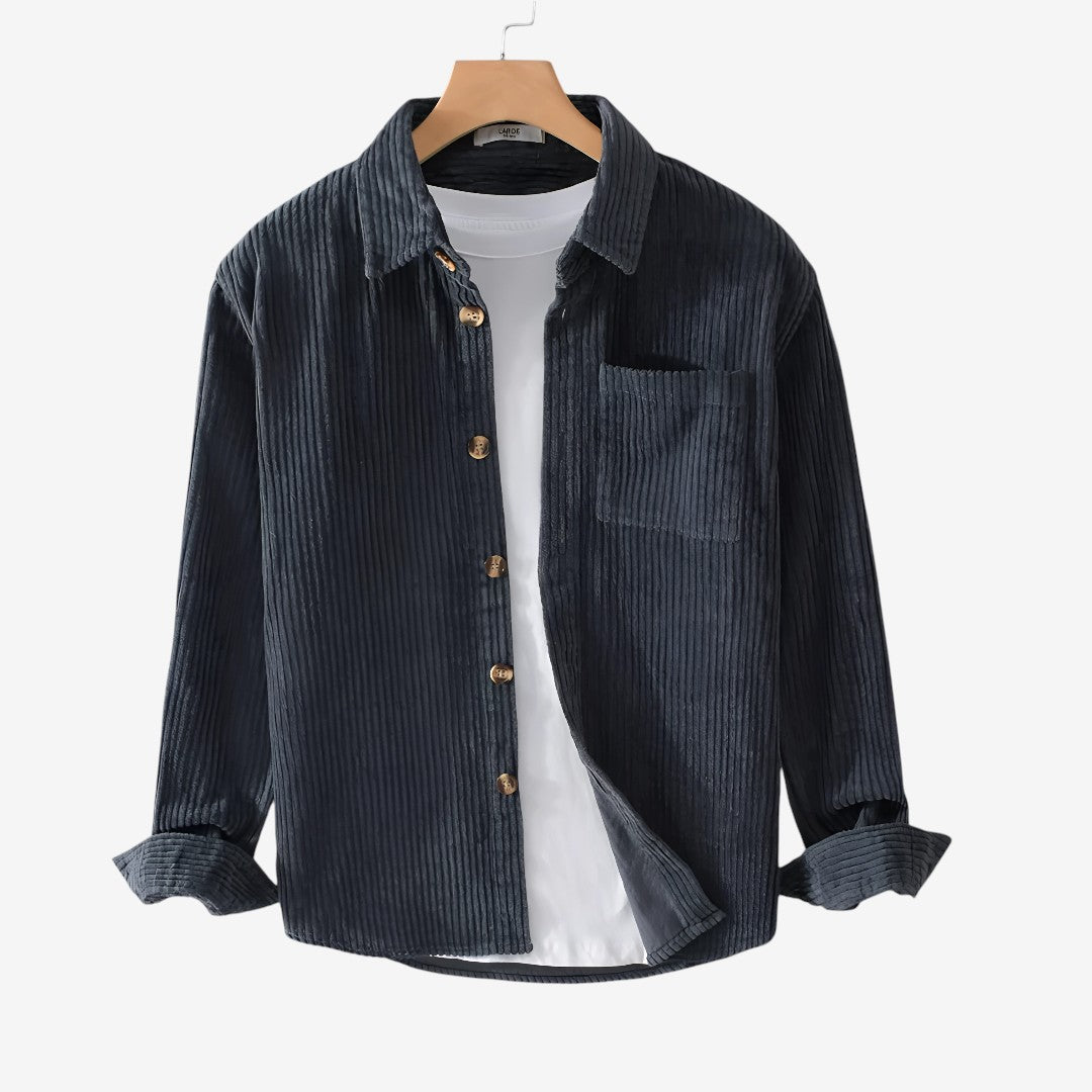 Lukas | Casual Men’s Corduroy Shirt in Brown