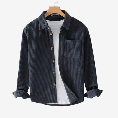 Lukas | Casual Men’s Corduroy Shirt in Brown