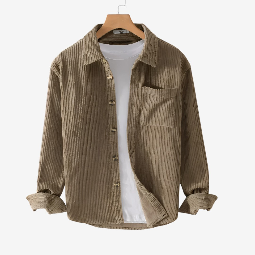 Lukas | Casual Men’s Corduroy Shirt in Brown