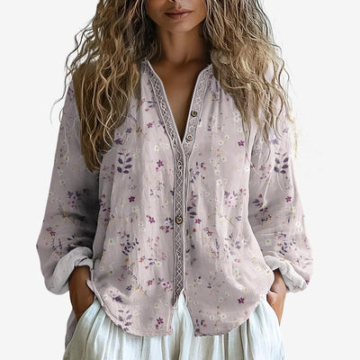 Nina | Elegant Women’s Blouse with Leaf Print