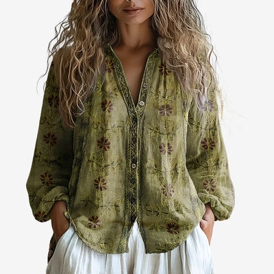 Nina | Elegant Women’s Blouse with Leaf Print