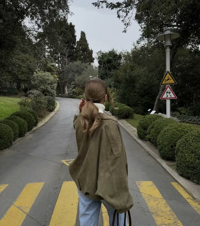Nora | Stylish Women’s Suede Jacket in Aviator Style