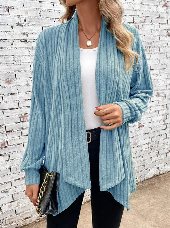 Clara | Casual Draped Cardigan Made of Ribbed Fabric