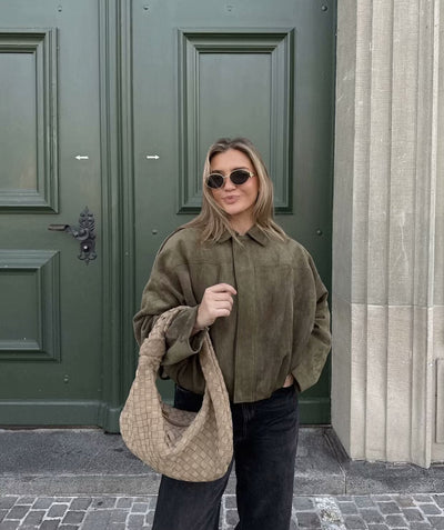 Nora | Stylish Women’s Suede Jacket in Aviator Style