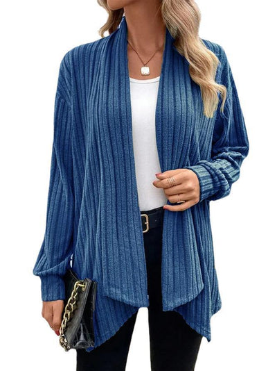 Clara | Casual Draped Cardigan Made of Ribbed Fabric