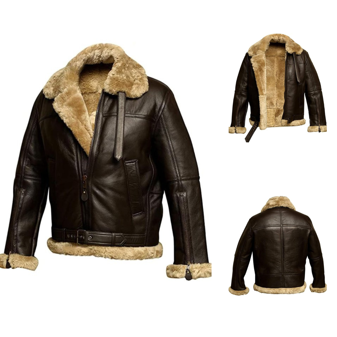 Alaric | Warm Vegan Leather Jacket in Modern Design