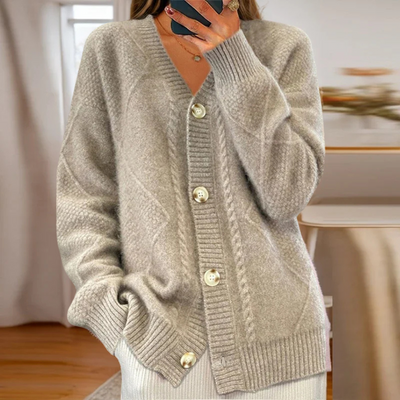 Clara | Stylish Women’s Cable Knit Cardigan – Lightweight