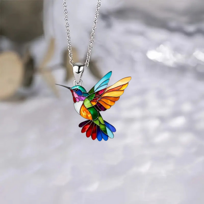 Lina | Minimalist Necklace with Hummingbird Charm