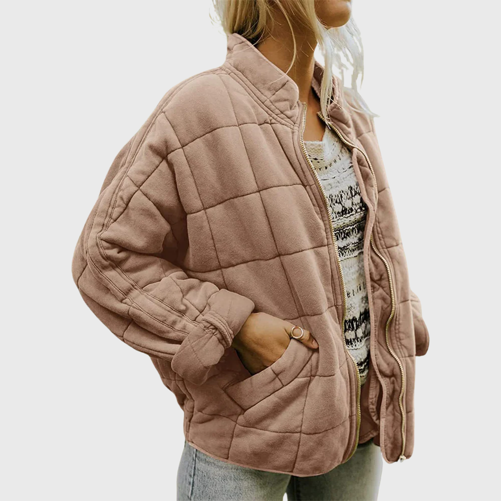 ELINA | Quilted Jacket with Zipper in Modern Style